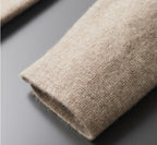 Men’s 100% Wool Cardigan – Casual Lapel Sweater for Winter