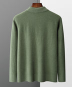 Men’s Long-Sleeve Cashmere Polo – Wool Sweater Pullover