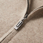 Men’s Wool Knit Zipper Cardigan – Long Sleeve Solid Sweater