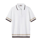 High-End Men’s Knitted Polo T-Shirt – Anti-Pilling Short Sleeve (WHITE)