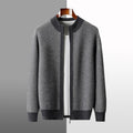 Men’s Wool Colorblock Zipper Cardigan – Soft Winter Knit Coat
