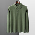 Men’s Long-Sleeve Cashmere Polo – Wool Sweater Pullover