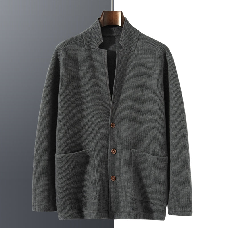 Men’s Cashmere Button-Down Coat – Lightweight Warm Winter Fashion Coat
