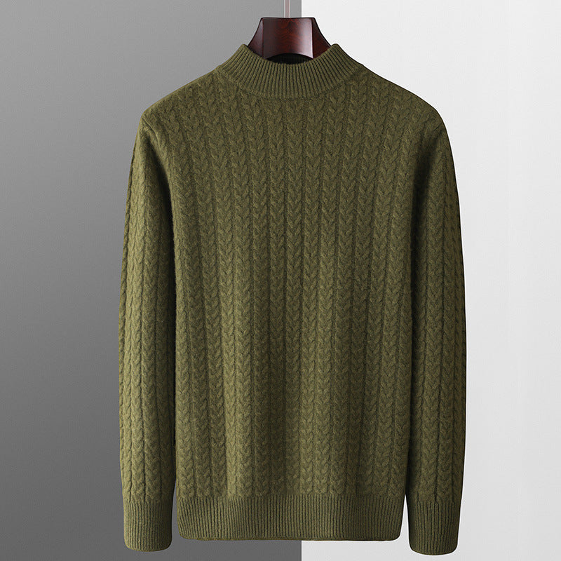 Men’s Merino Wool Crew Neck Sweater – Soft Long-Sleeve Cashmere Knit