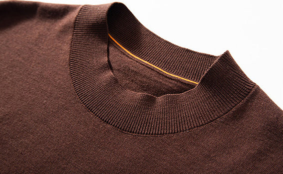 Men’s Cashmere Wool Short-Sleeve Crew Neck Sweater – Cozy Knit Pullover