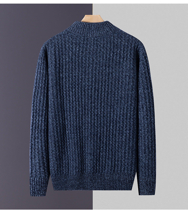 Men’s Cashmere Zipper Cardigan – Thick Warm Winter Sweater