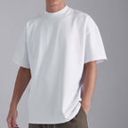 Men' Tshirt Plain Streetwear Oversized Rib Crewneck