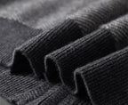 Men’s Wool Colorblock Zipper Cardigan – Soft Winter Knit Coat