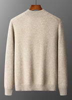 Men’s Cashmere Knit Zip Cardigan – High Neck Wool Jacket