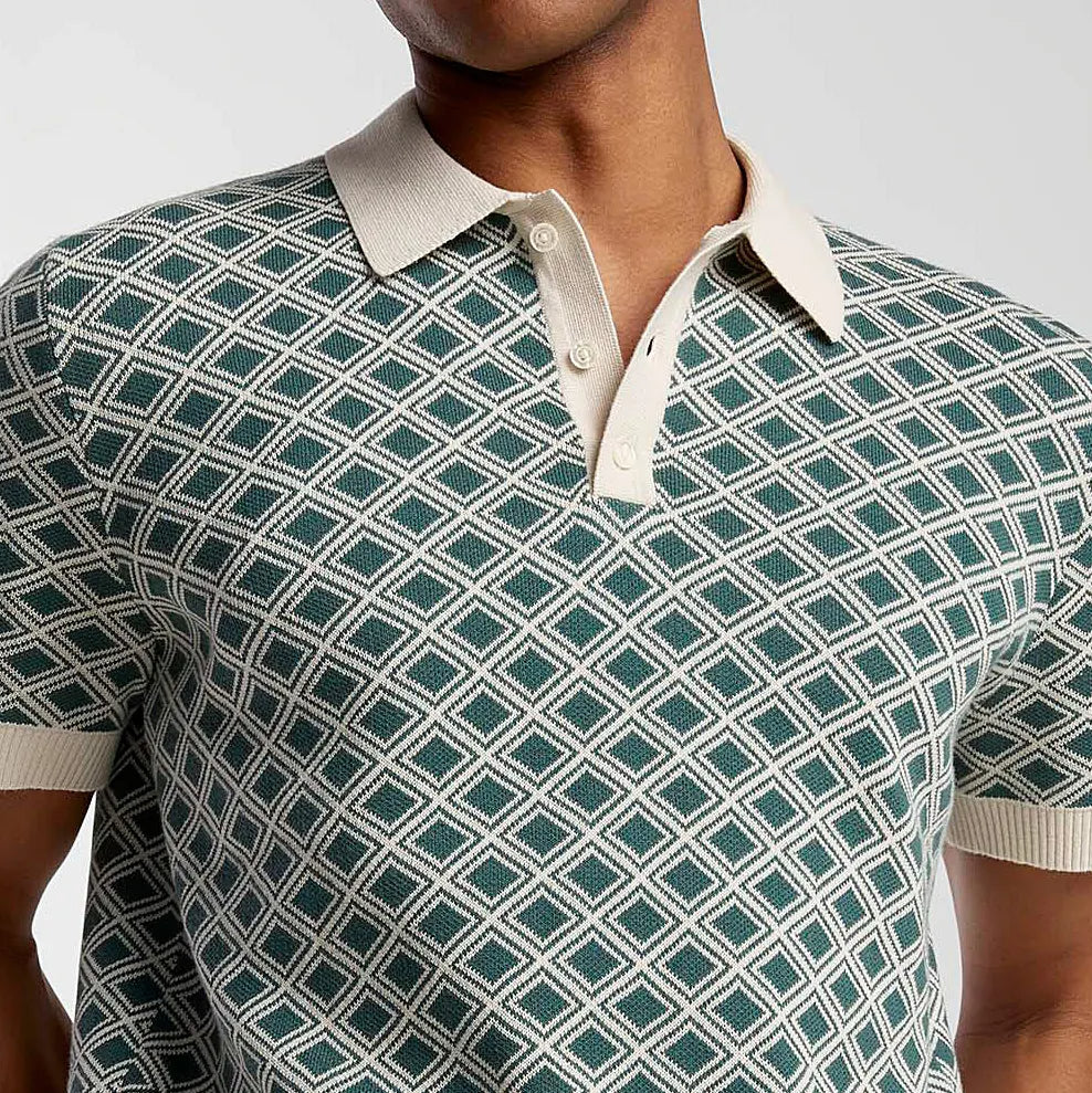 Knitted Sweater Men's Cotton Jacquard Knitted