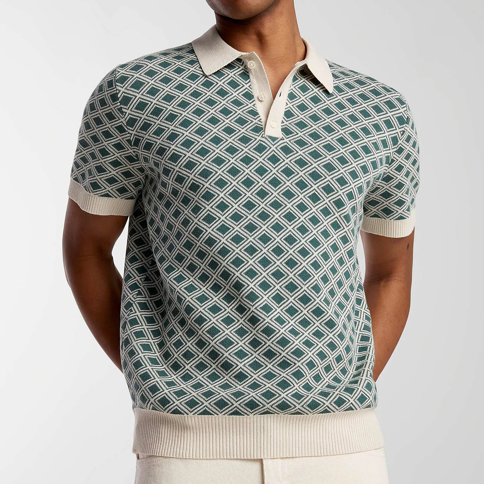 Knitted Sweater Men's Cotton Jacquard Knitted