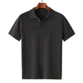 Men’s 100% Merino Wool Short-Sleeve Polo – Lightweight Knit Crewneck (GREY)