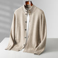 Men’s Half-High Collar Cashmere Wool Cardigan – Autumn/Winter Sweater Jacket
