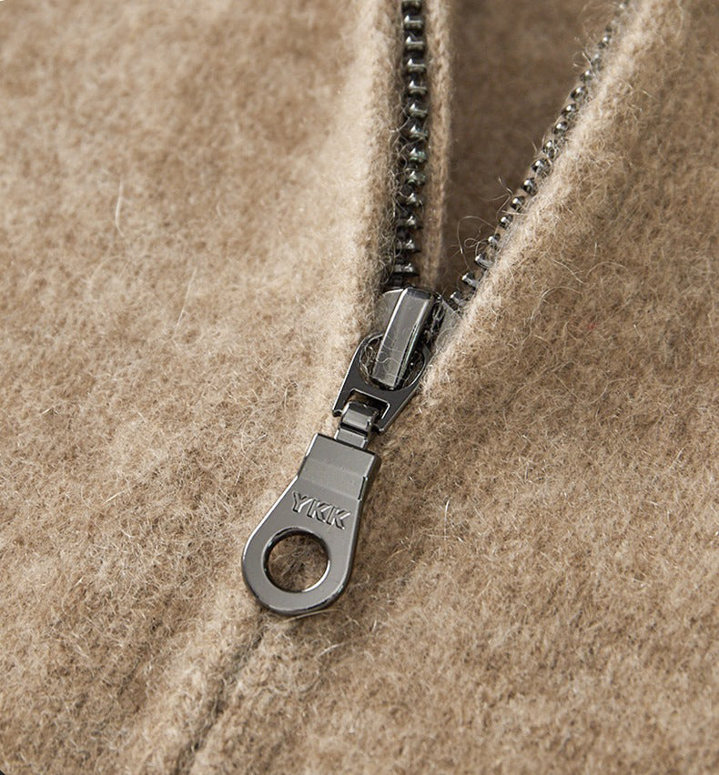 Men’s 100% Wool Colorblock Cardigan – Warm Soft Knit Jacket